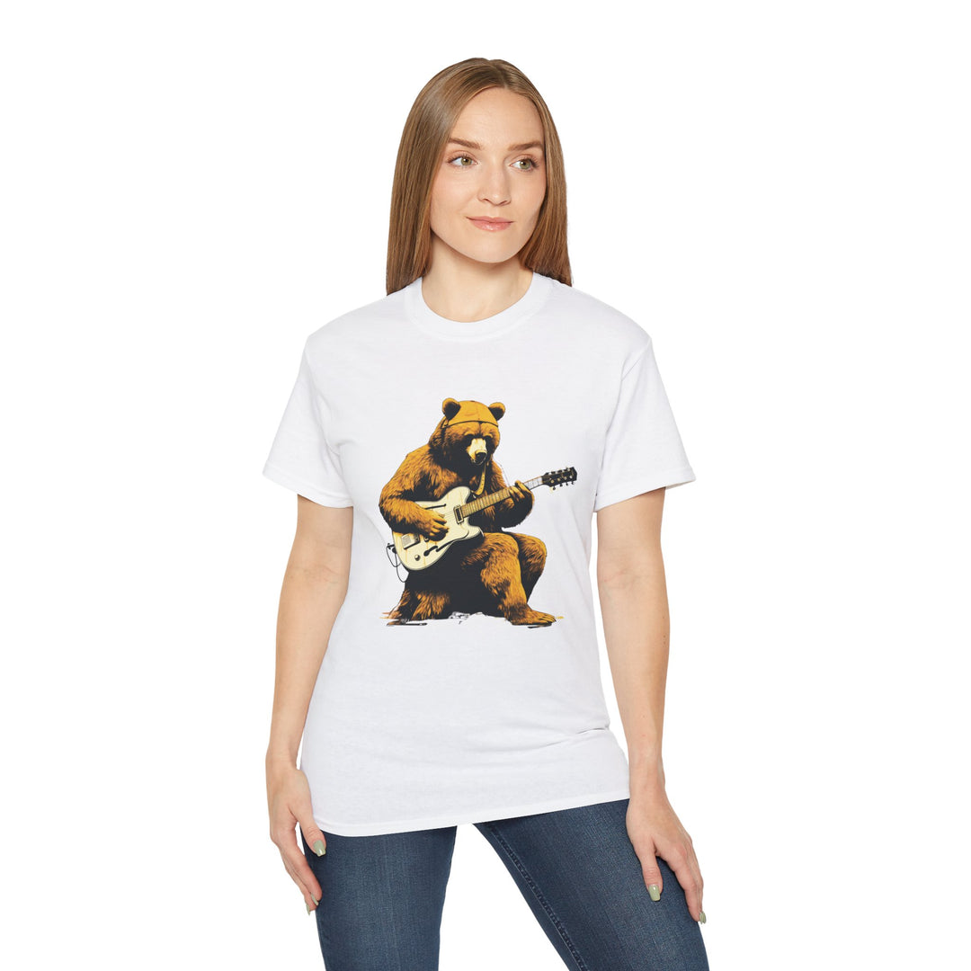 Bear Guitar Tee T-Shirt Printify