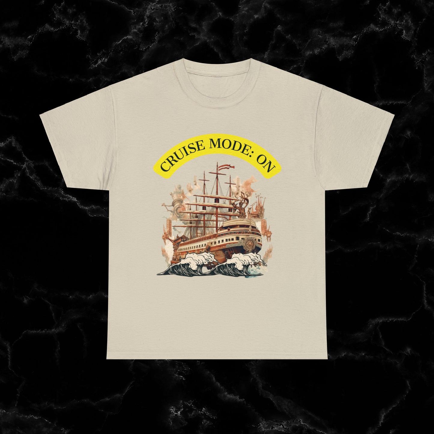 Sail in Style with our Viking Cruise T-Shirt – Cruise Time On, Cruise Mode Activated! T-Shirt Sand S 