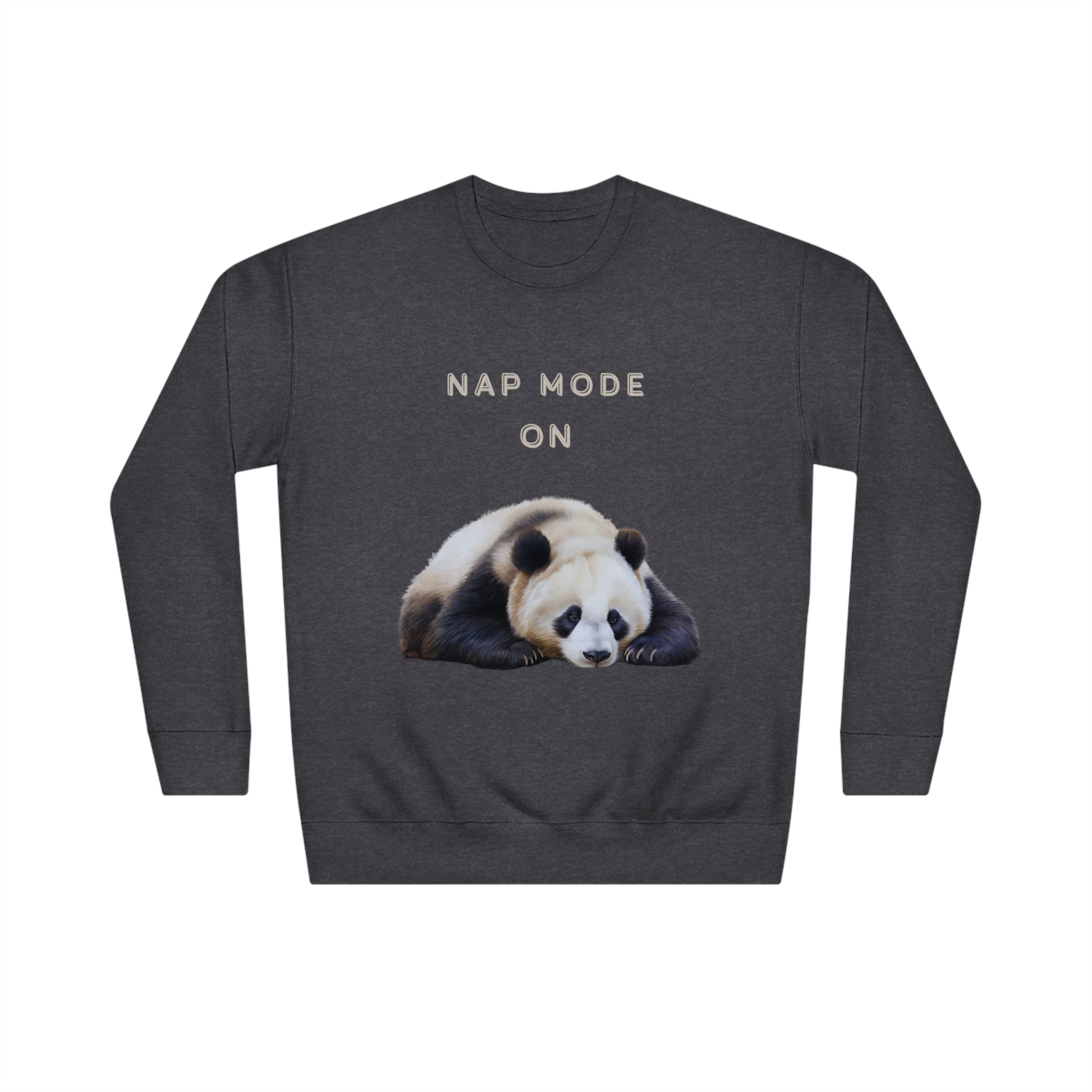 Lazy Panda Nap Mode Sweatshirt | Embrace Cozy Relaxation | Panda Lover Gifts Sweatshirt Charcoal Heather S 