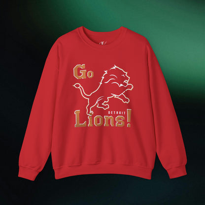 Detroit Football Team Sweatshirt | Go Lions | Old Detroit Sweatshirt S Red 