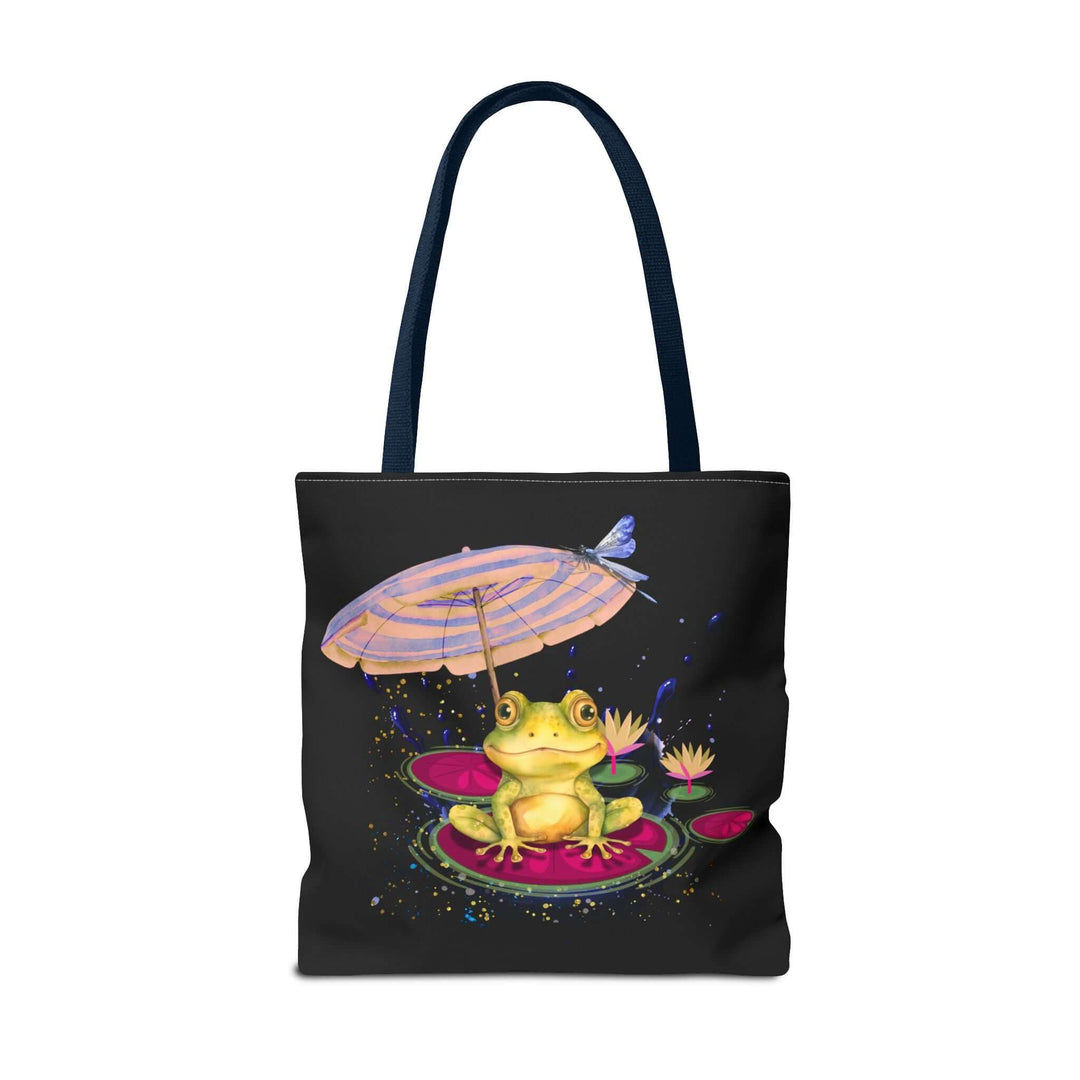 Whimsical Dreamy Frog Tote Bag Bags Printify 18" × 18'' Navy