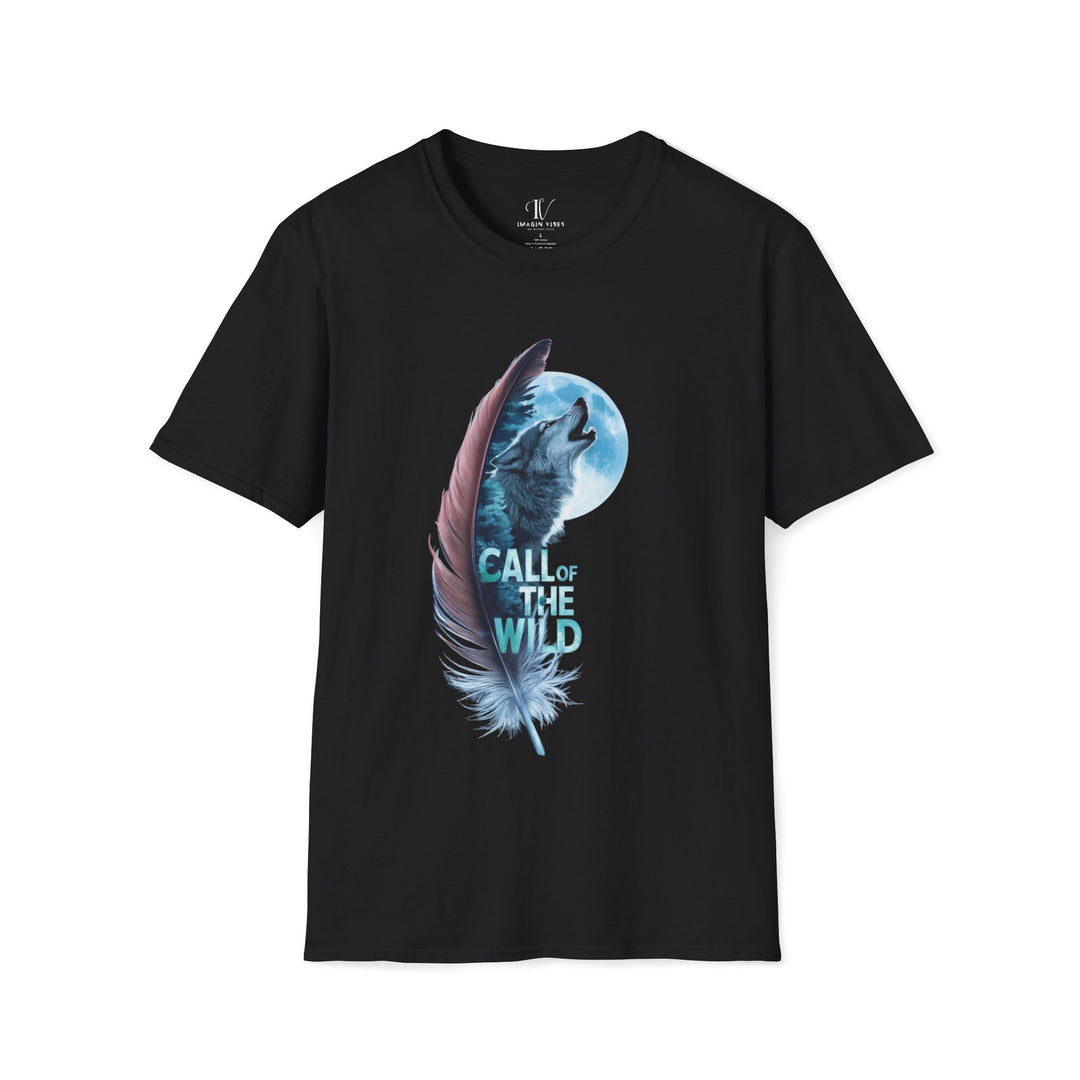 Wolf Moon Softstyle T-Shirt - Nature-Inspired and Mystic T-Shirt Printify Black XS