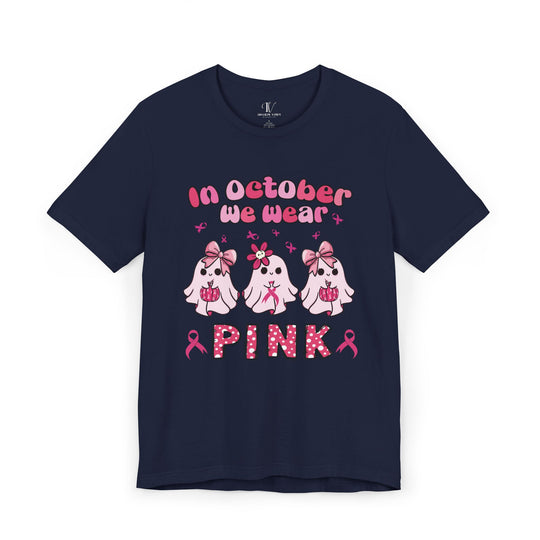 Ghosts Breast Cancer Support "In October We Wear Pink" T-Shirt