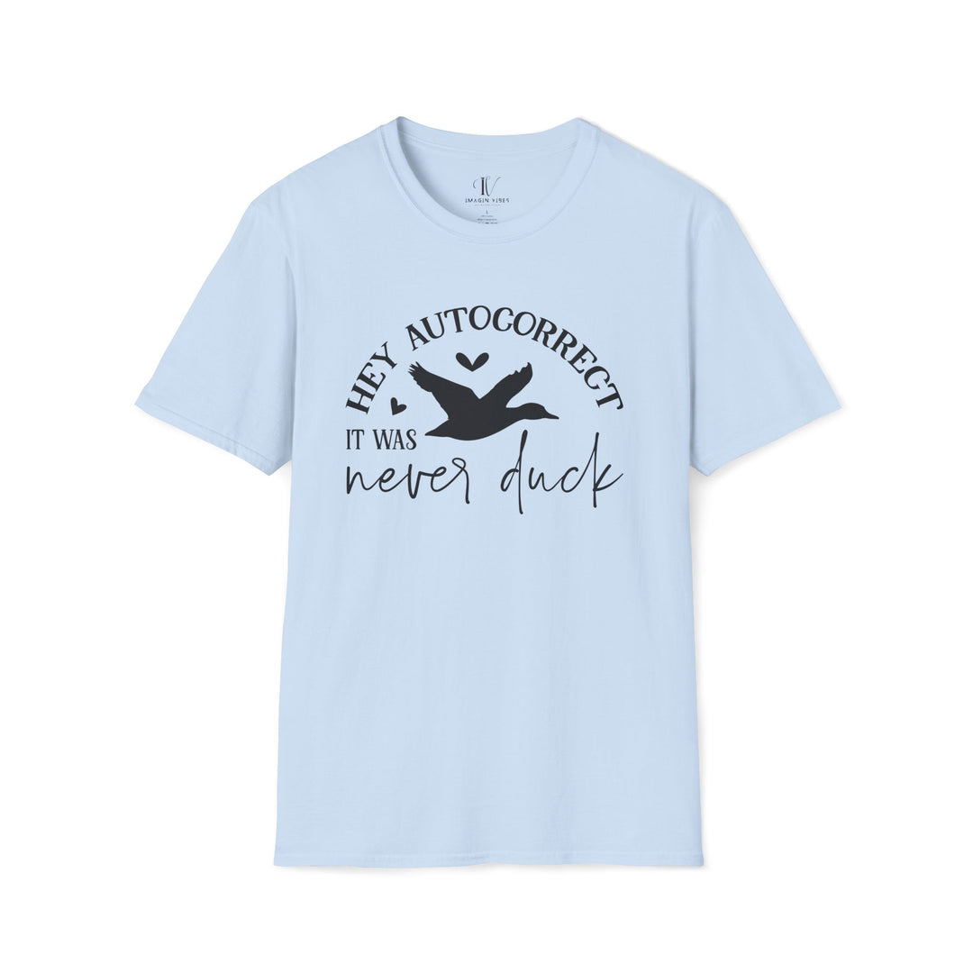 Humorous Autocorrect Duck T-Shirt T-Shirt Printify Light Blue S