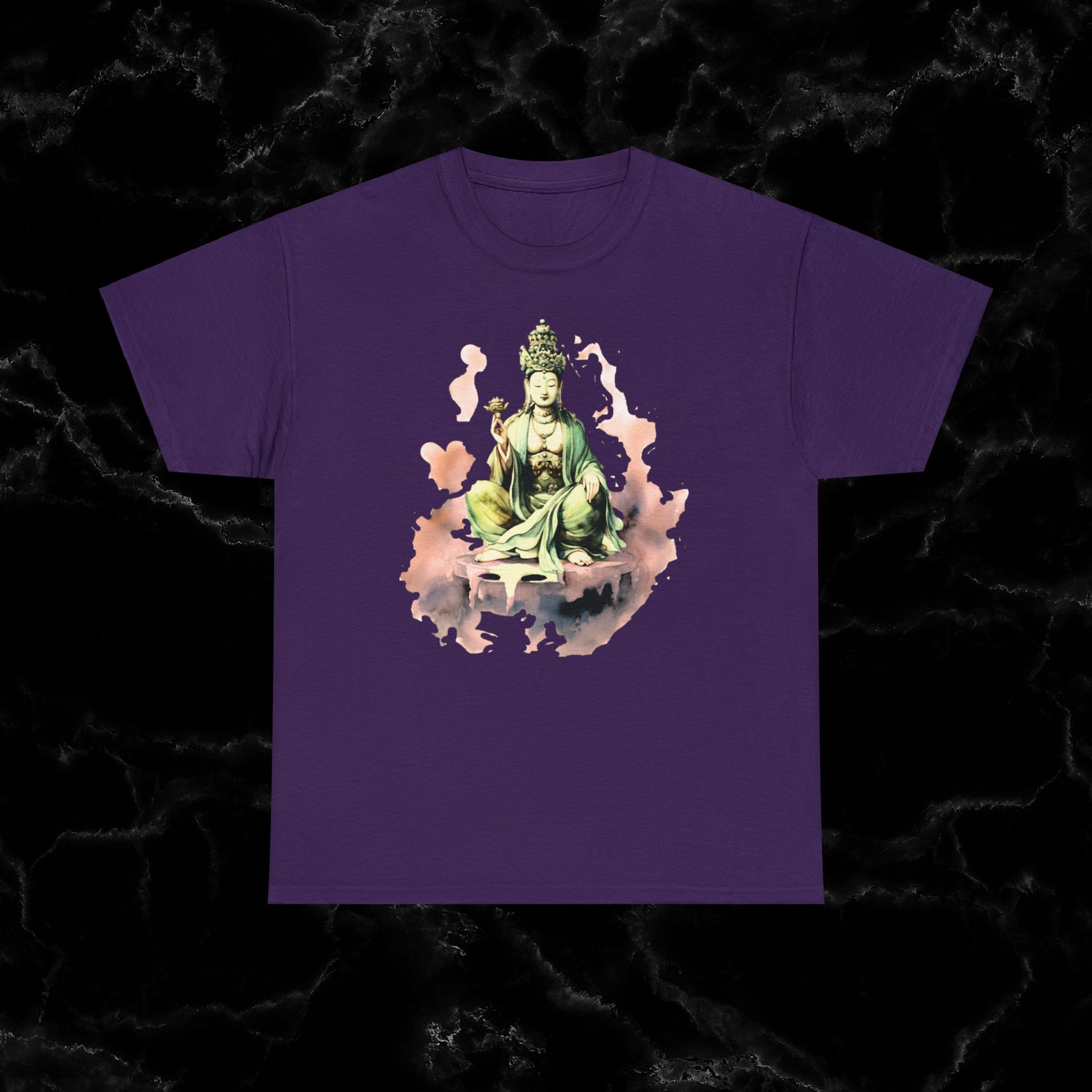 Quan Yin Goddess T-Shirt - Spiritual Tee, Guan Yin, Goddess of Compassion T-Shirt Purple S 