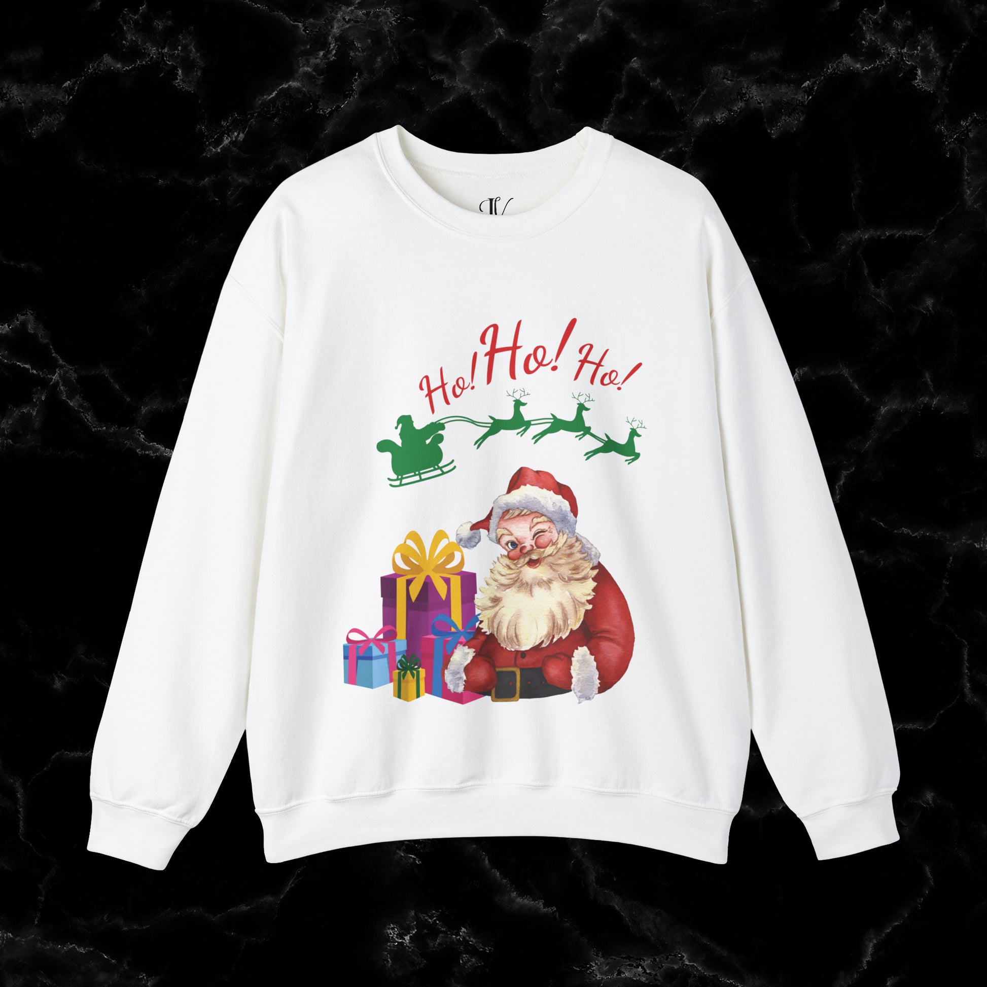 Retro Santa Sweatshirt - Vintage Christmas Fashion for Holiday Cheer Sweatshirt S White 