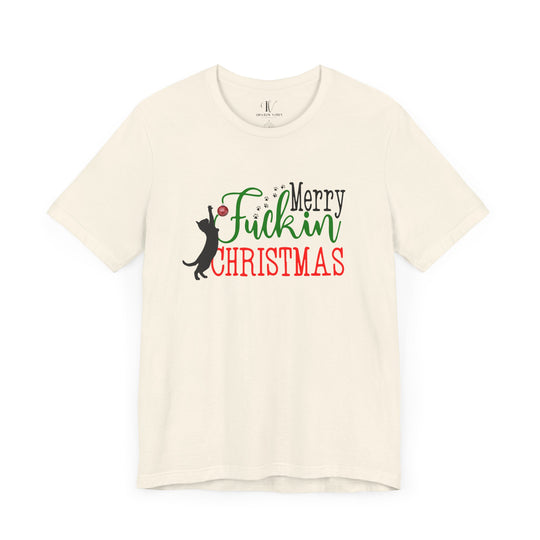 Christmas Cat Unisex Tee - Funny Festive Holiday Shirt with Profanity