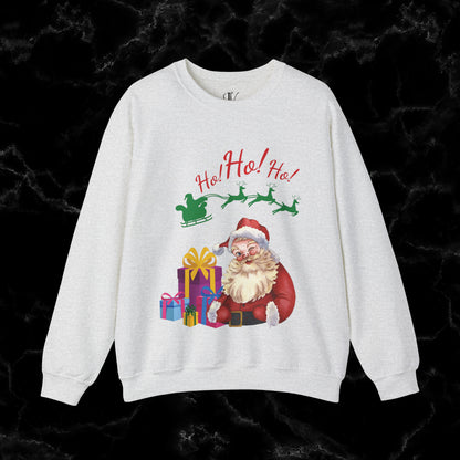 Retro Santa Sweatshirt - Vintage Christmas Fashion for Holiday Cheer Sweatshirt S Ash 