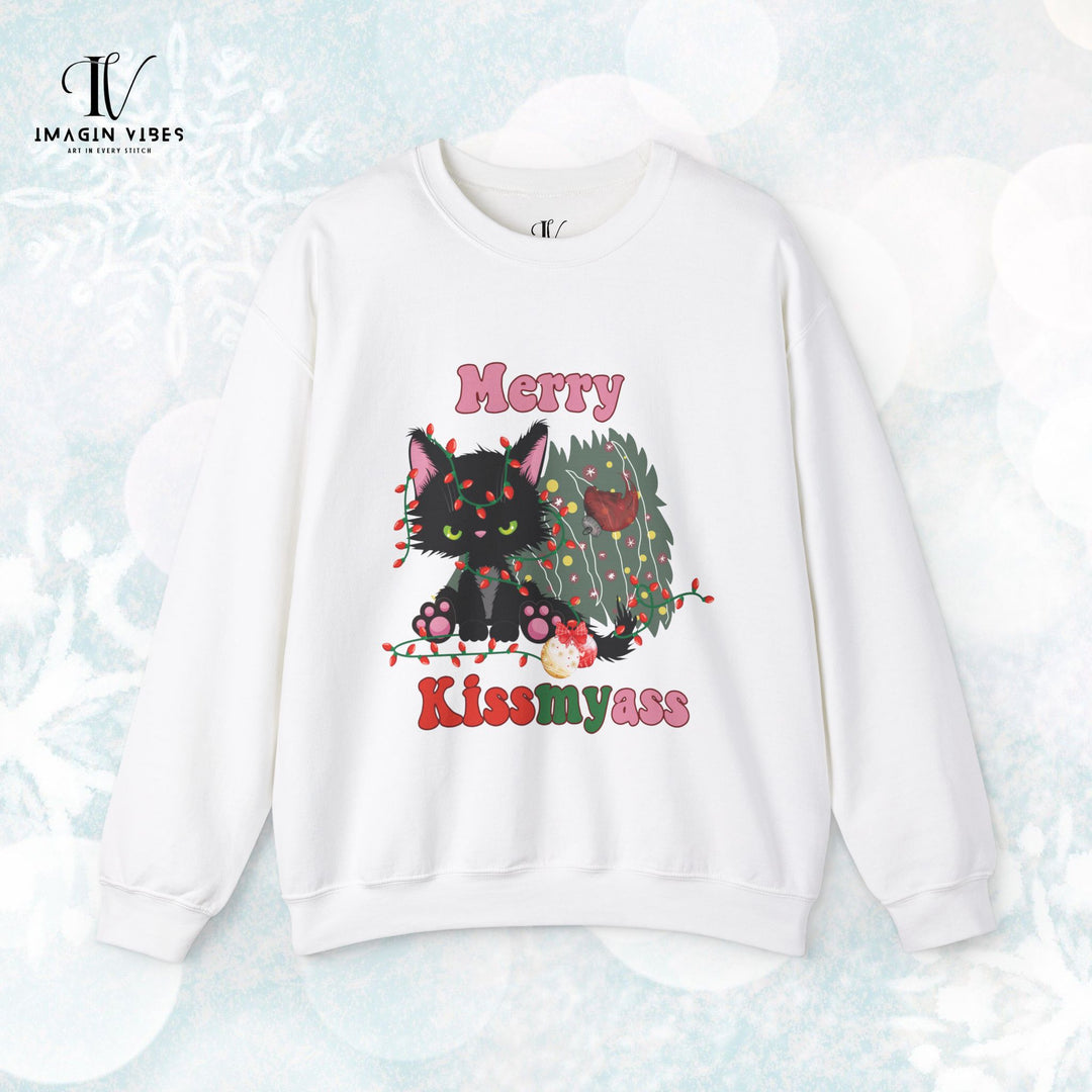 Merry Kiss: Funny Cat Sweatshirt