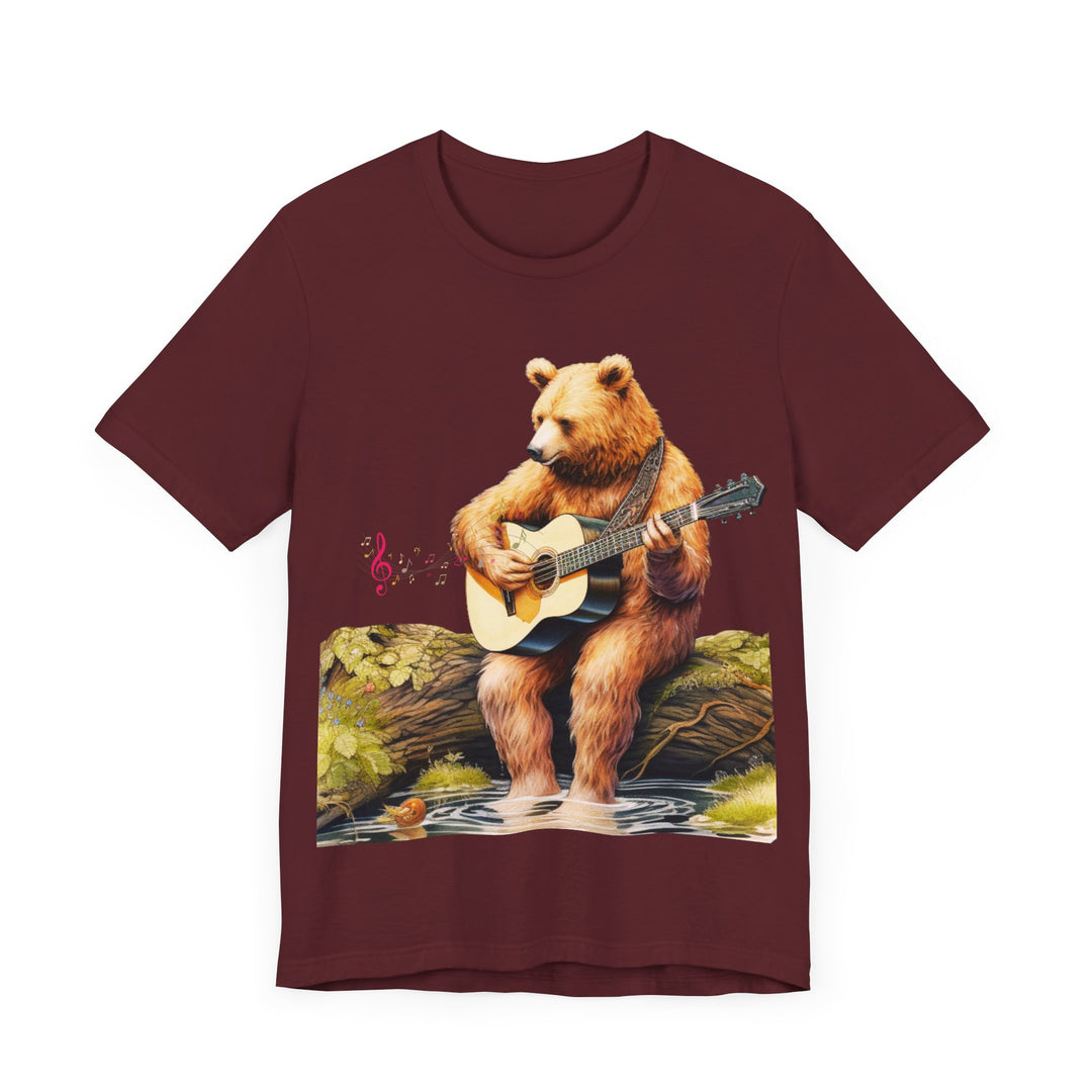 Nature-Inspired Bear T-Shirt T-Shirt Printify Maroon S