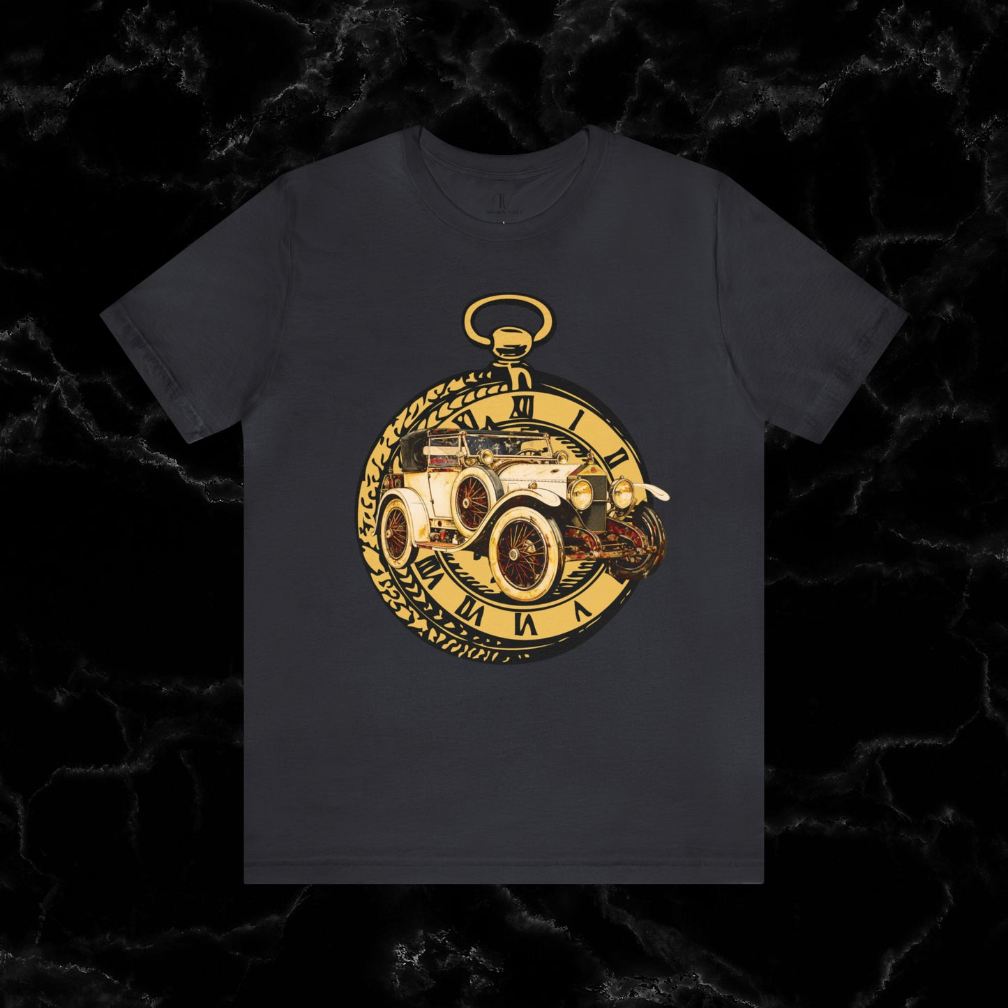 Ride in Style: Vintage Car Enthusiast T-Shirt with Classic Wheels and Timeless Appeal T-Shirt Dark Grey S 