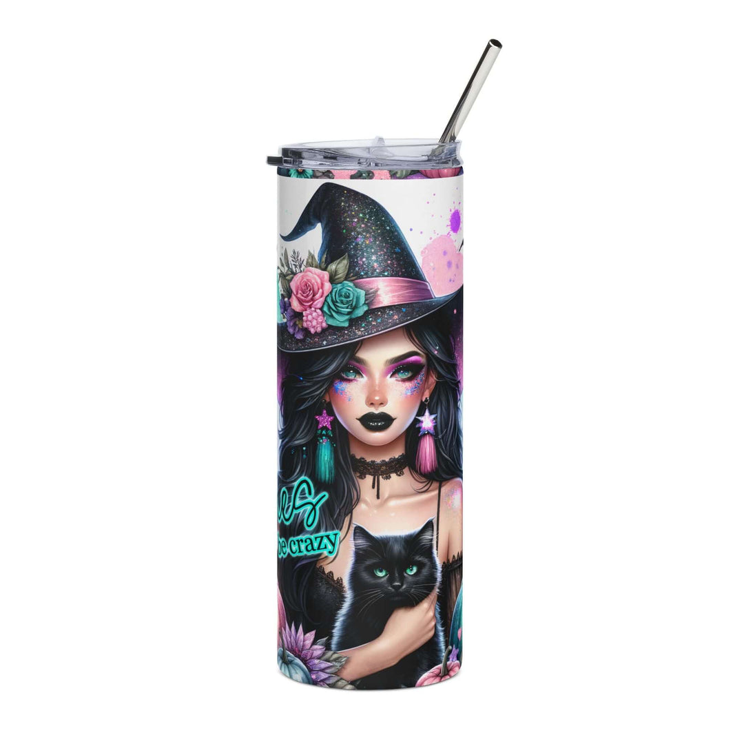 Stainless Steel Tumbler - Witches Be Crazy - Halloween, 20oz Mug Printify