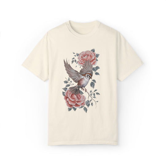 Bird and Rose Unisex Tee T-Shirt Printify Ivory S