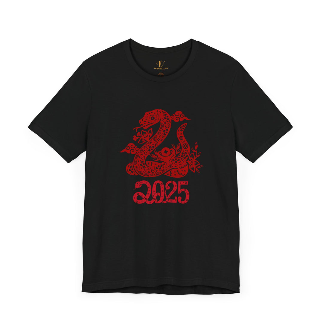 Year of the Snake Unisex Tee - Chinese Zodiac 2025 T-Shirt Printify Black XS