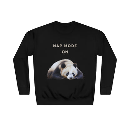 Lazy Panda Nap Mode Sweatshirt | Embrace Cozy Relaxation | Panda Lover Gifts Sweatshirt Black S 