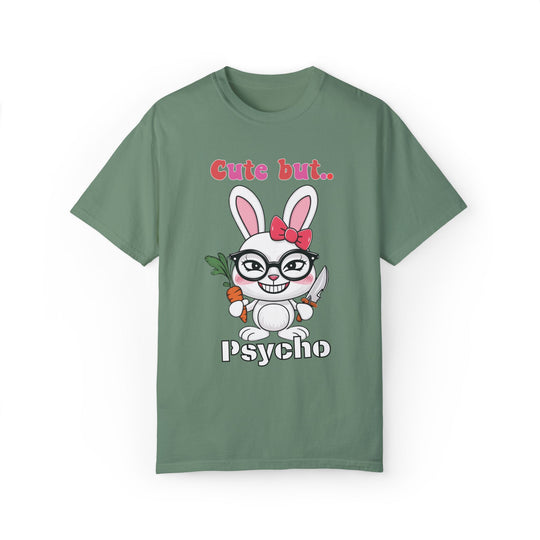 Bunny Cartoon Unisex T-shirt - Cute but Psycho T-Shirt Printify Light Green S