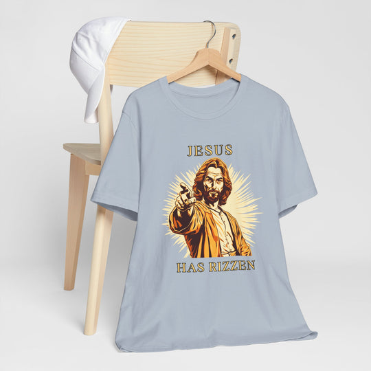 Spreading the Joy: Jesus Has Risen T-Shirt (ImaginVibes) T-Shirt Light Blue XS 