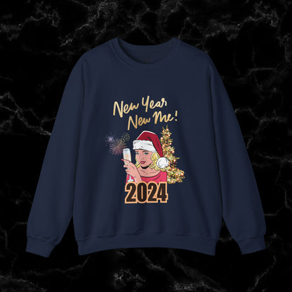 New Year New Me Sweatshirt - Motivational, Inspirational Resolutions Shirt, Christmas Family Tee Sweatshirt S Navy 