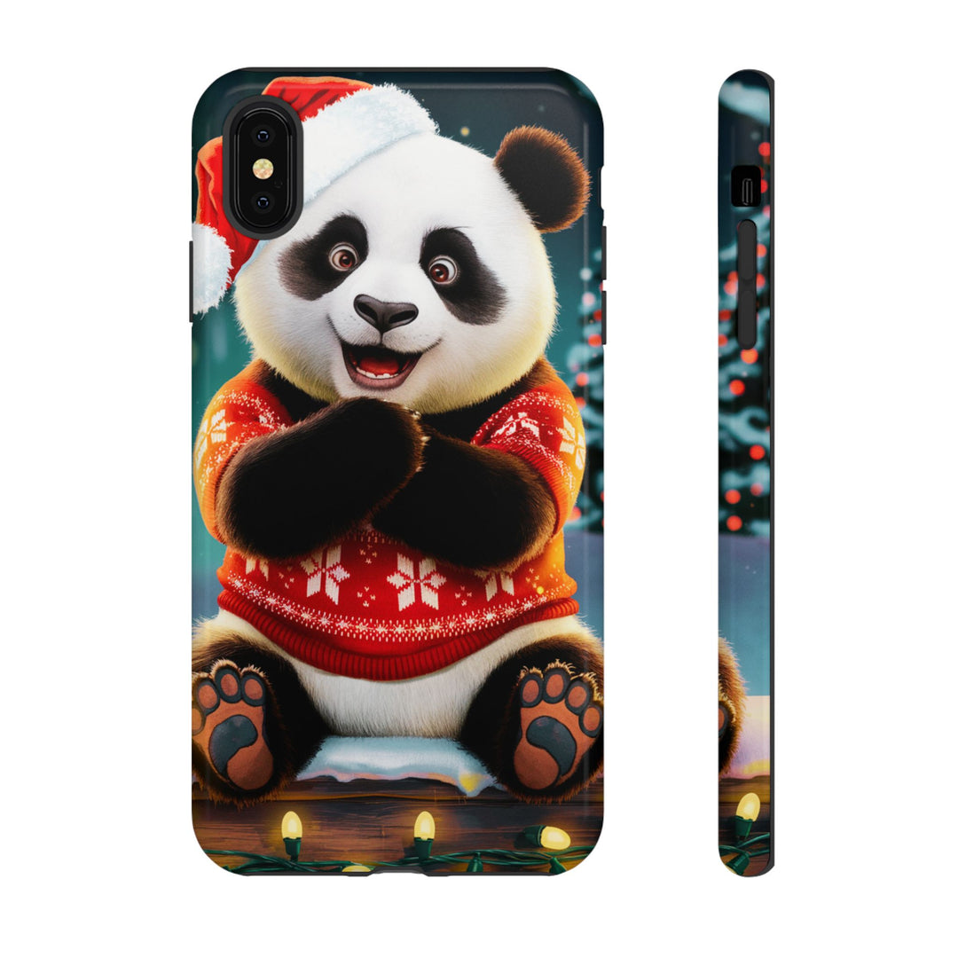 Phone Case - Festive Christmas Panda in Sweater Phone Case Printify