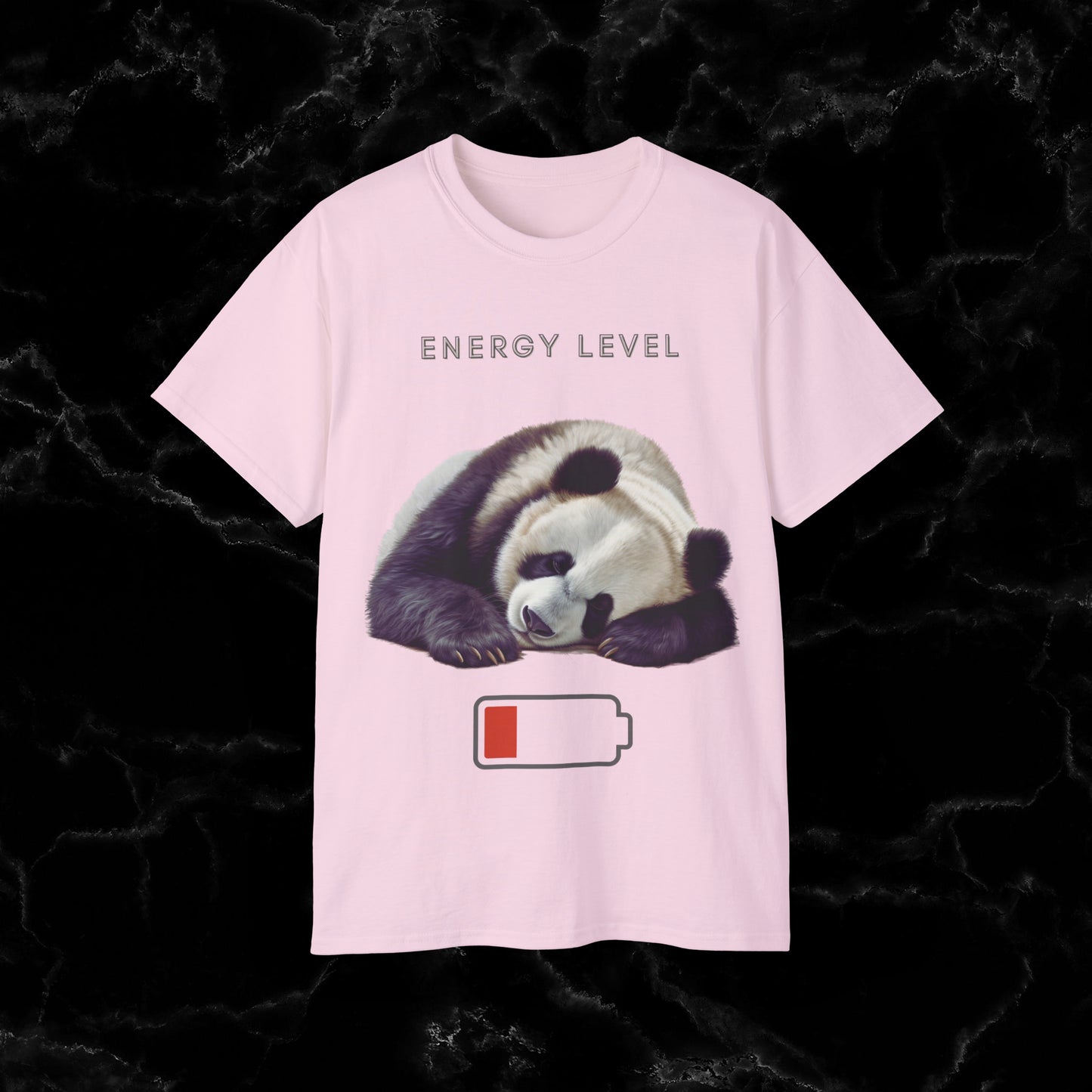 Nap Time Panda Unisex Funny Tee - Hilarious Panda Nap Design - Energy Level T-Shirt Light Pink S 