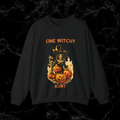 One Witchy Aunt Sweatshirt - Cool Aunt Shirt, Feral Aunt Sweatshirt, Perfect Gifts for Aunts, Auntie Sweatshirt Sweatshirt S Black 
