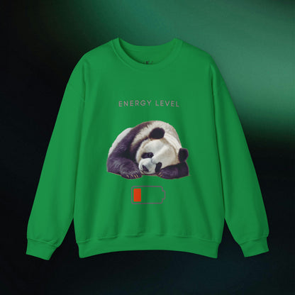 Energy Level Panda Unisex Heavy Blend Crewneck Sweatshirt Sweatshirt S Irish Green 