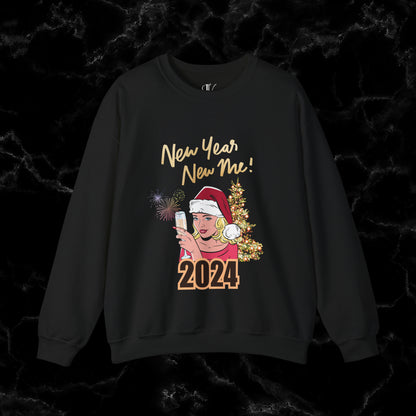 New Year New Me Sweatshirt - Motivational, Inspirational Resolutions Shirt, Christmas Family Tee Sweatshirt S Black 