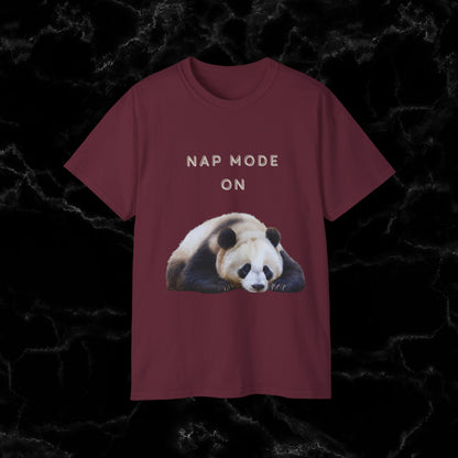 Nap Time Panda Unisex Funny Tee - Hilarious Panda Nap Design T-Shirt Maroon S 