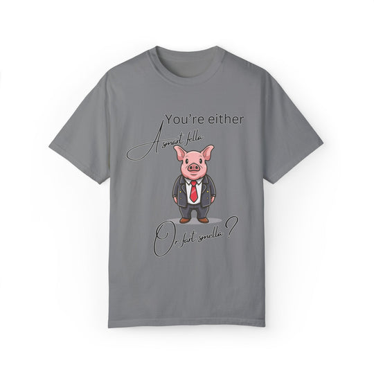 Pig Suit T-shirt for Humorous Folks T-Shirt Printify Grey S