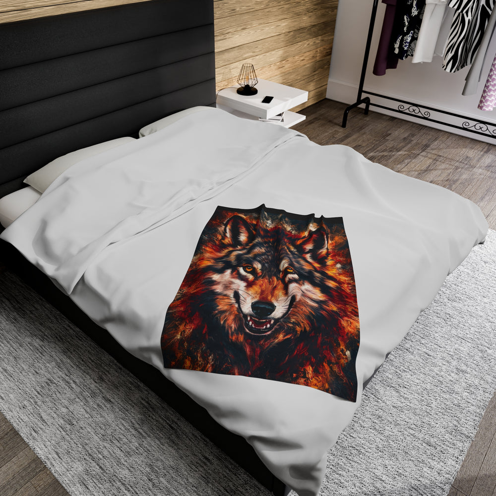 Wolf Plush Blanket with Intense Energy and Strength All Over Prints Printify 30" × 40"