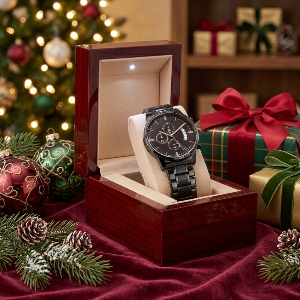 To My Grandson – Christmas Engraved Black Watch