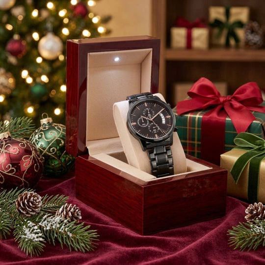 To My Grandson – Christmas Engraved Black Watch