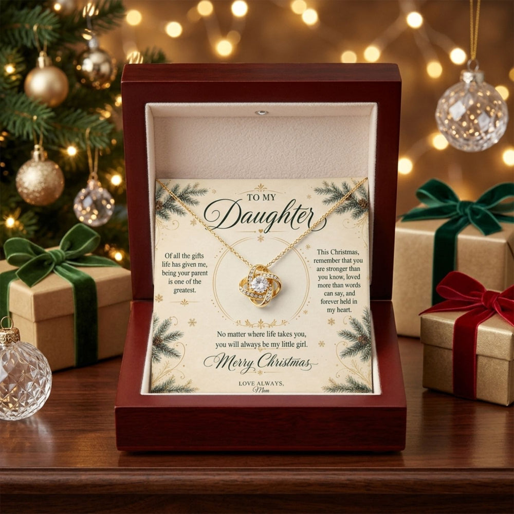 To My Daughter – Christmas Love Knot Necklace