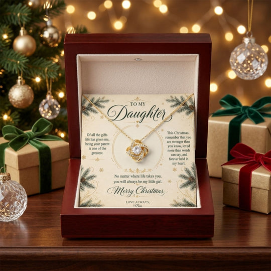 To My Daughter – Christmas Love Knot Necklace