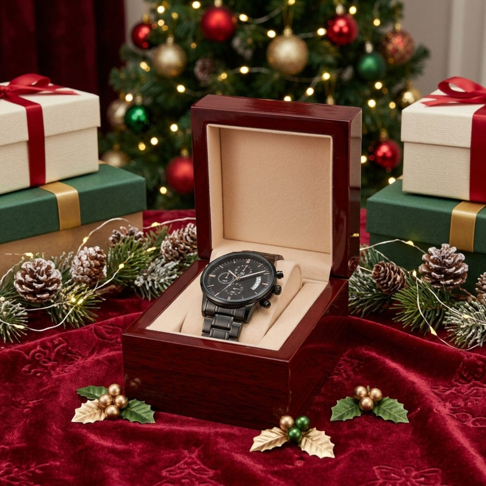 To My Dad – Personalized Christmas Engraved Black Watch