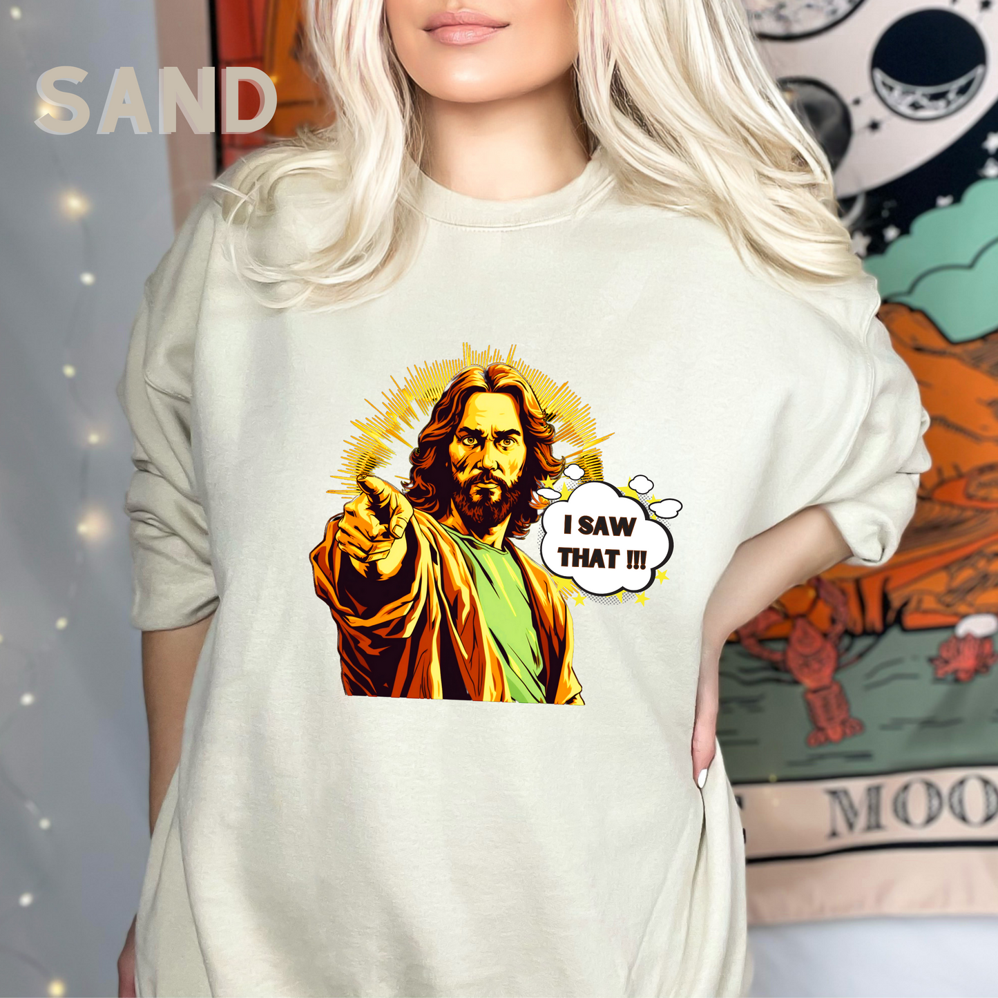 Jesus I Saw That Sweatshirt | Christian Sweatshirt - Jesus Watching Sweatshirt - Jesus Meme Aesthetic Clothing - Christian Merch Sweatshirt   