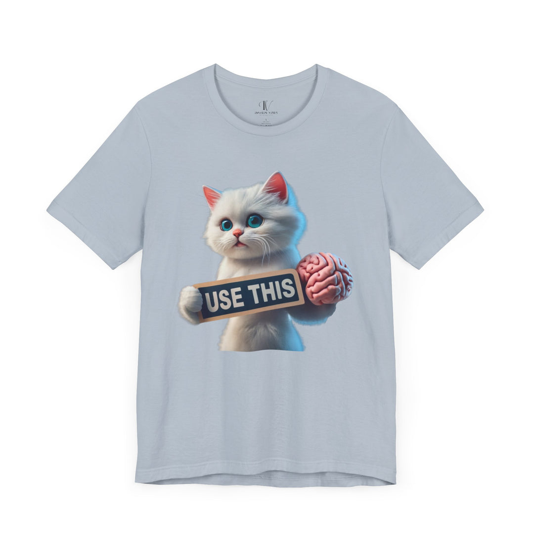 Kitten Brain Tee T-Shirt Printify Light Blue XS