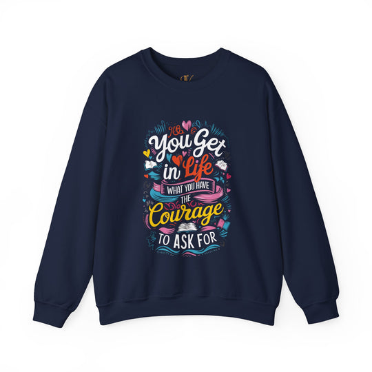 Motivational Quote Crewneck Sweatshirt Sweatshirt Printify S Navy