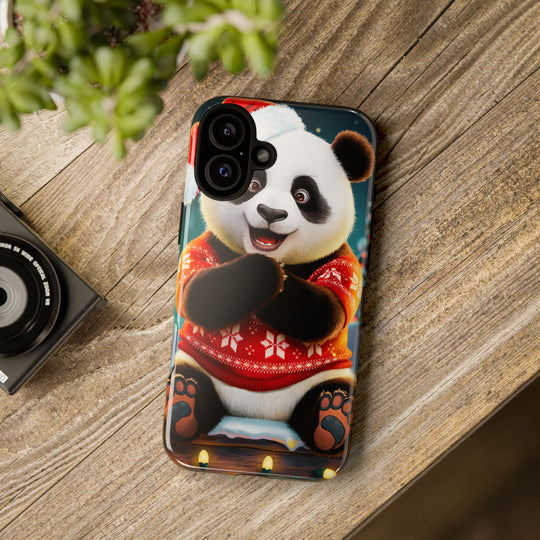 Phone Case - Festive Christmas Panda in Sweater Phone Case Printify