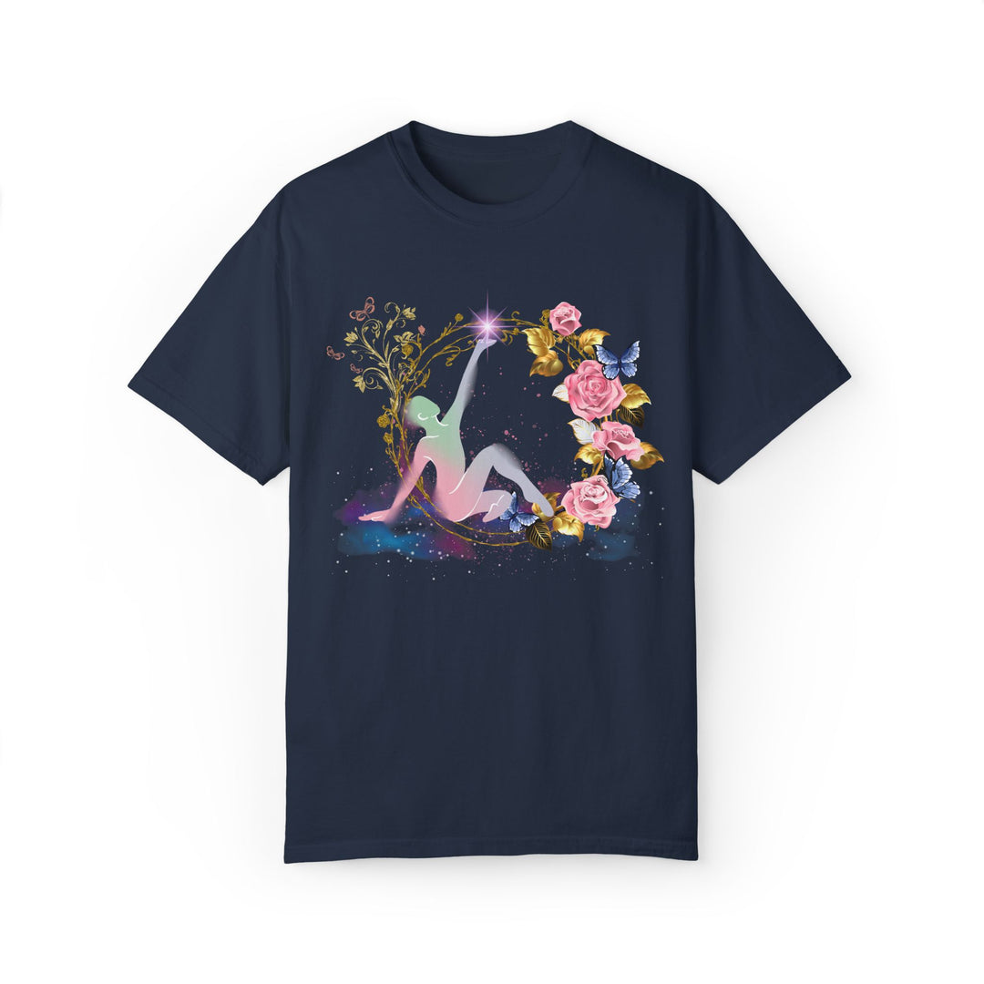 Dreamy Cosmos Garment-Dyed T-shirt T-Shirt Printify Navy S