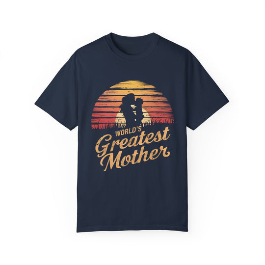 Motherhood Sunset Silhouette T-shirt T-Shirt Printify Navy S