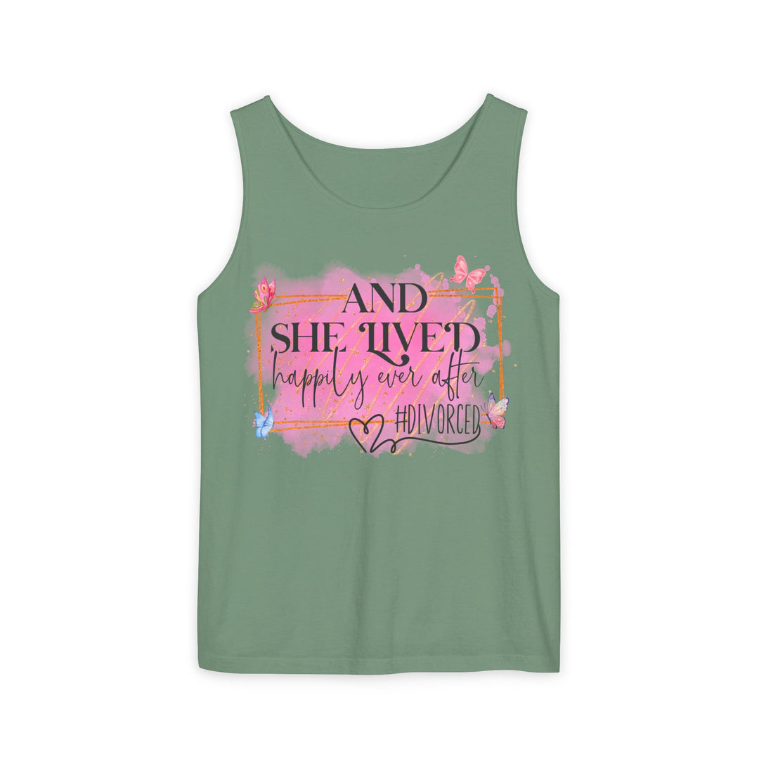 Empowering Divorced Watercolor Butterfly Tank Top Tank Top Printify Light Green S