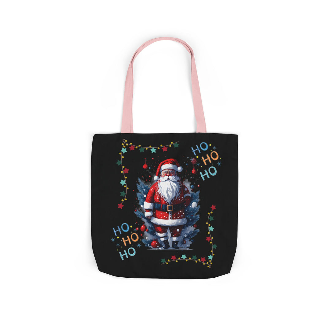 Ho Ho Ho Santa Claus Canvas Tote Bag Accessories Printify 18" × 18'' Light Pink