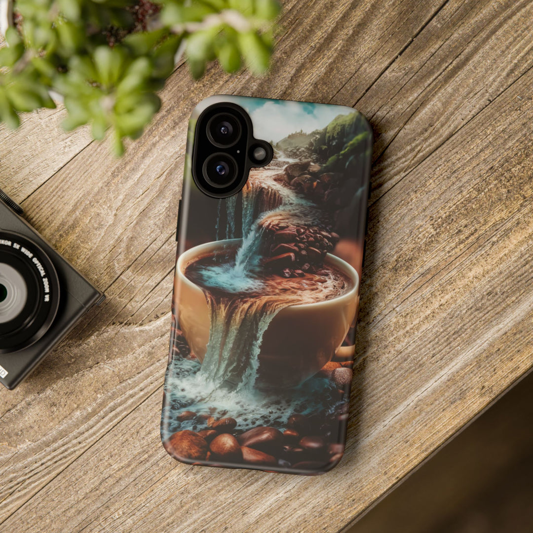 Coffee Lover Tough Case - Surreal Mountain Landscape Phone Case Printify iPhone 16 Plus Matte