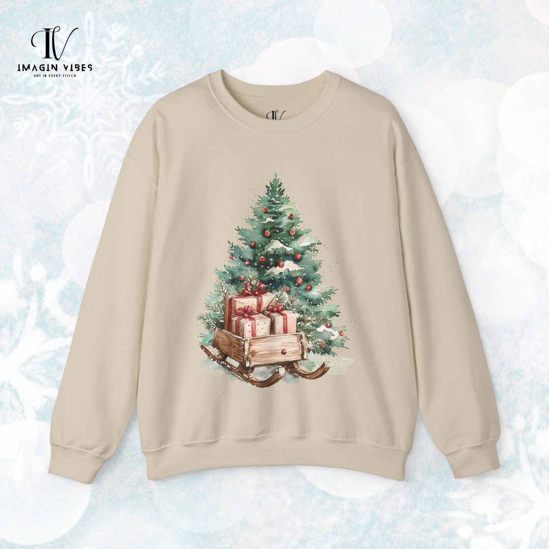 Vintage Christmas Tree & Sleigh Sweatshirt