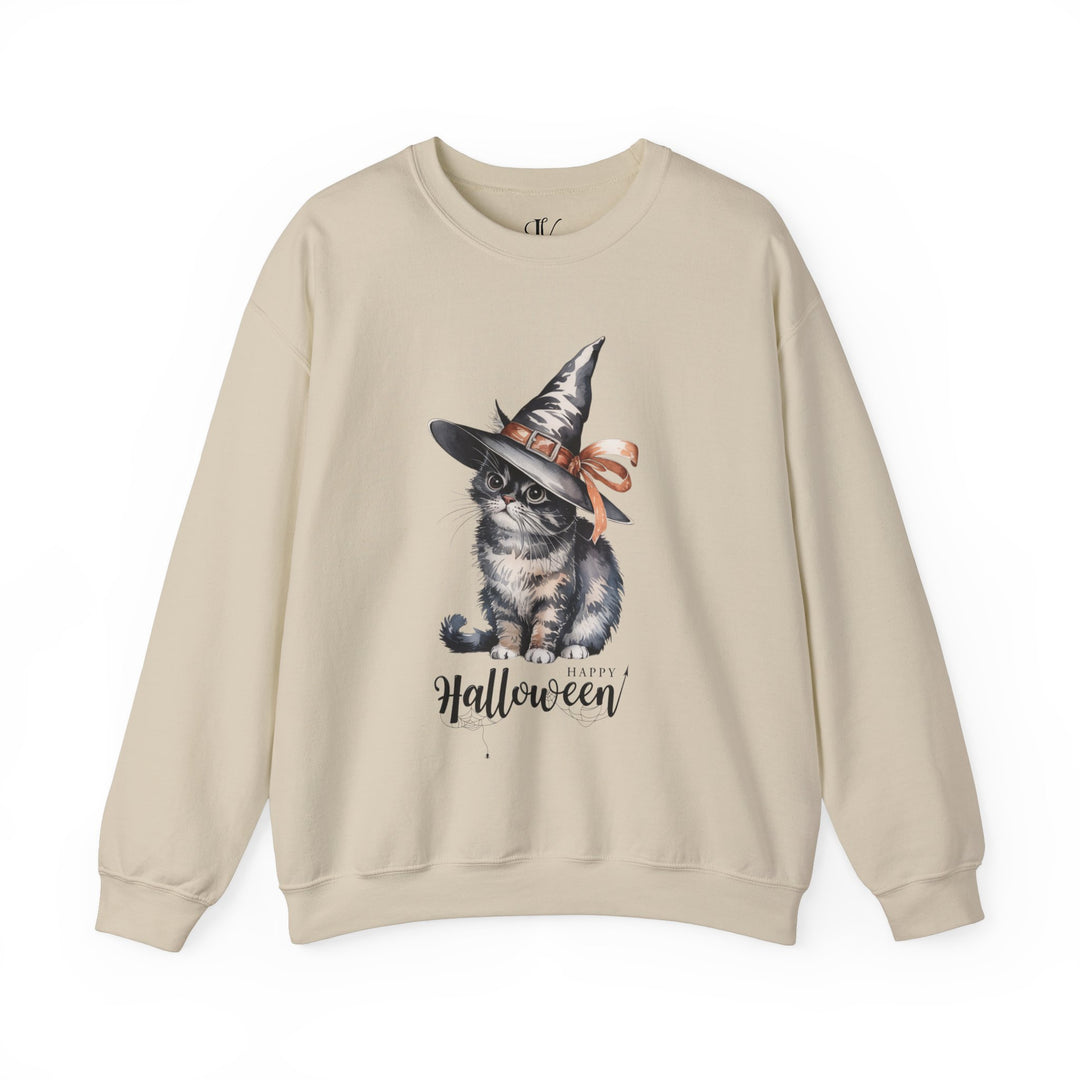 Halloween Witch Cute Cat "Happy Halloween" Sweatshirt