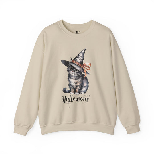 Halloween Witch Cute Cat "Happy Halloween" Sweatshirt