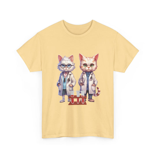 Cat Scientist Tee T-Shirt Printify Yellow Haze S