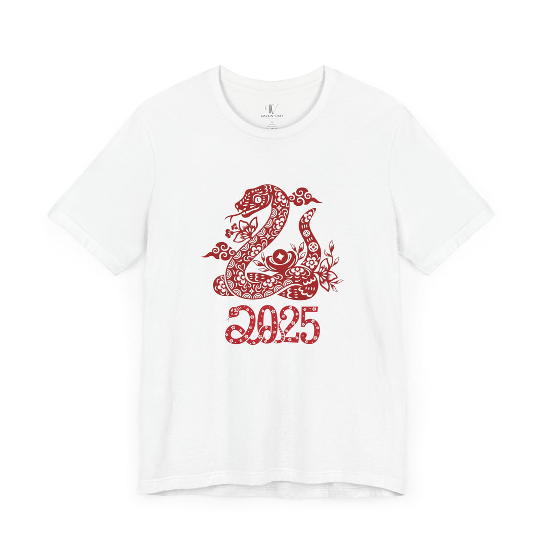 Year of the Snake Unisex Tee - Chinese Zodiac 2025 T-Shirt Printify White XS