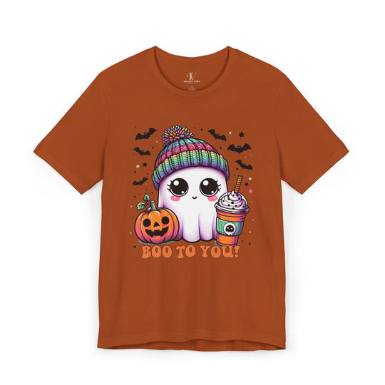 Cute Ghost Boo to You Halloween T-Shirt T-Shirt Printify Autumn XS